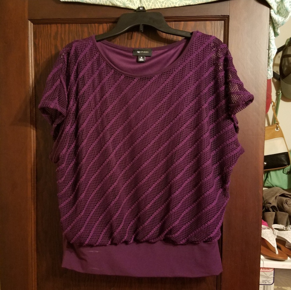 AB Studio purple dolman top M medium
